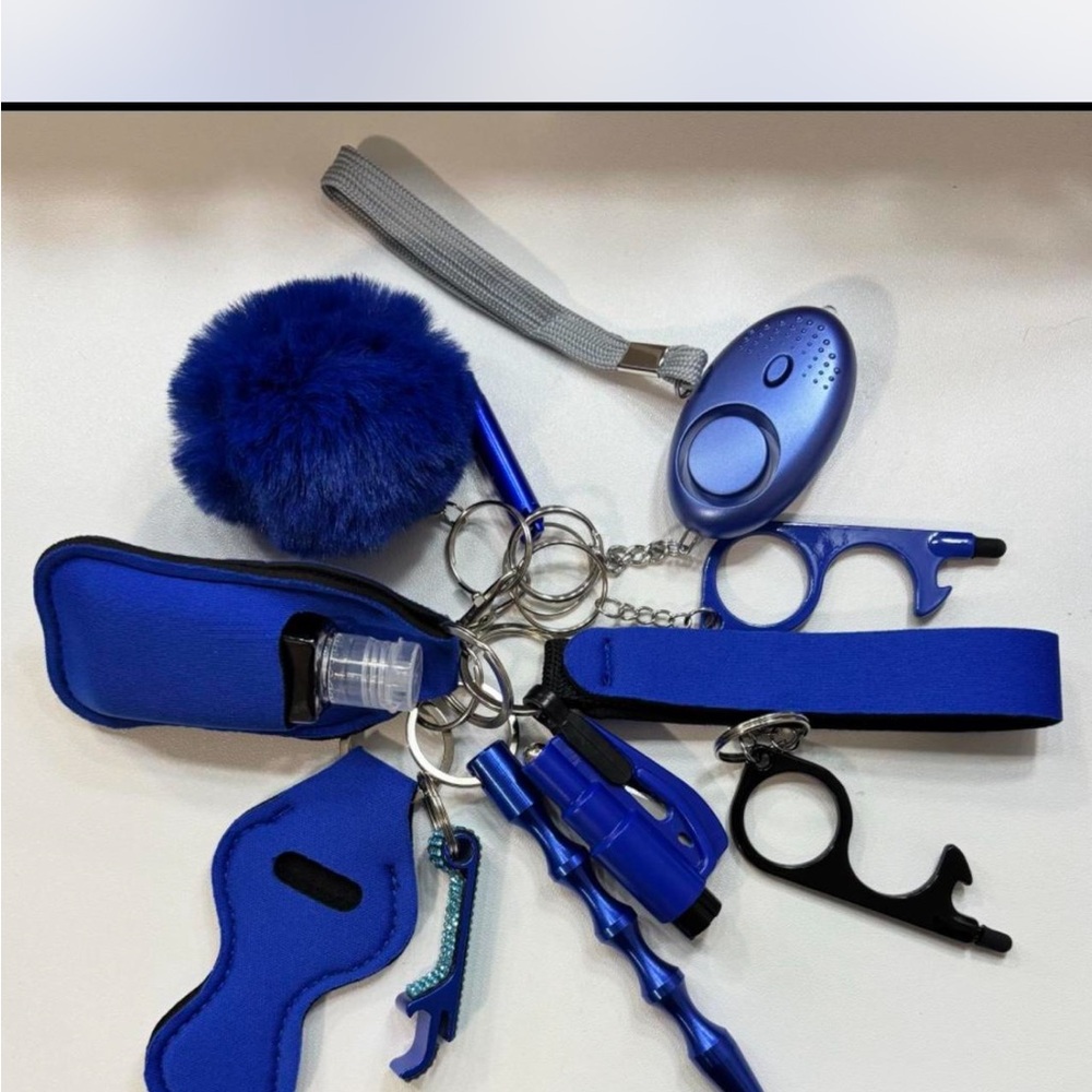 Blue Women's Key & Card Holder Set